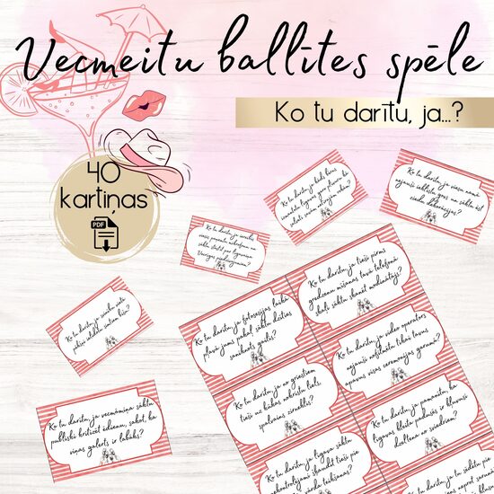 Vecmeitu ballītes spēle "Ko tu darītu, ja...?", digitāls PDF fails